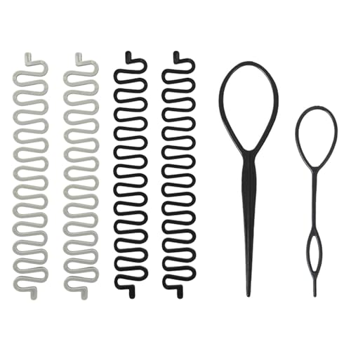 4 Flechtwerkzeuge, 2 Haarziehnadeln, Haarflechthilfen, Haarstyling-Werkzeuge, Französische Haarspangen, Twist-Flechtwerkzeuge, Haarflechtwerkzeug-Set