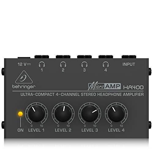 Best Price Square Headphone Amplifier, 4 CH Stereo HA400 by BEHRINGER