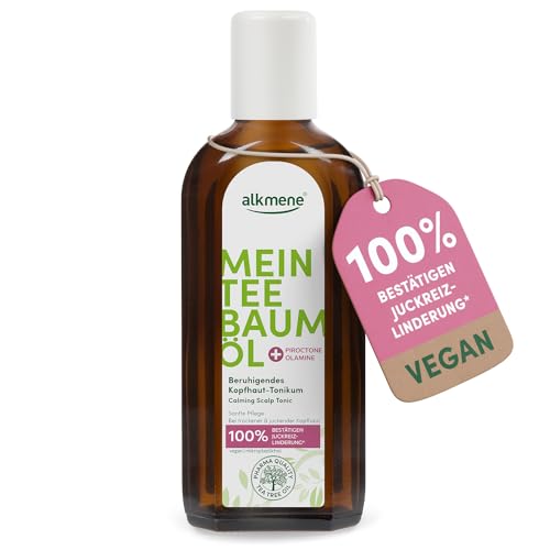 alkmene Teebaumöl Kopfhaut Tonikum Juckreiz Linderung 100% bestätigt 250 ml - beruhigendes Haarwasser bei trockener & juckender Kopfhaut - naturreines Teebaumöl, vegan & klimaneutral