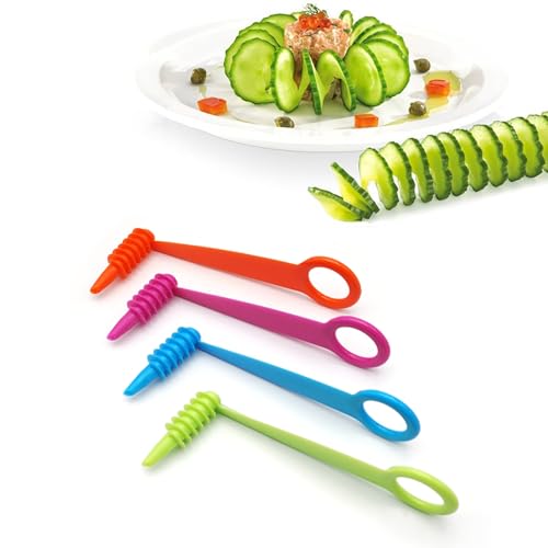 Leddy Living 4-stck Gemseschneider Spiralschneider, geeignet fr kreatives Obst und Gemse in Twist, Karotte, Zucchini, Gurke, Apfel, Kartoffel