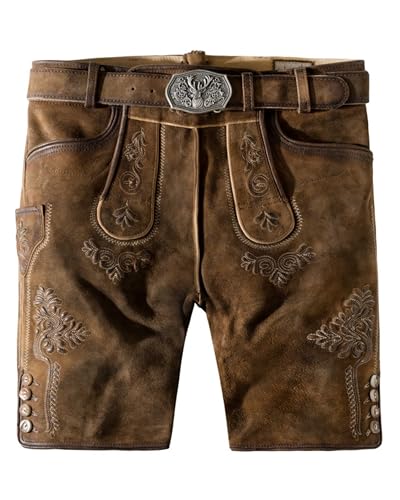 Stockerpoint Bertl Herren Trachtenlederhose, Stein Geäscht Natur, 52