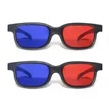 DAZZLUXE 2 Stück Rote Und Blaue 3D-Brille, Rote Und Blaue Brille, 3D-Brille, 3D-Sonnenbrille, Antibeschlag- Und Anti-Kratz-Gläser, Geeignet Für Lichtshows, Urlaubspartys, Heimkinos, Kinos