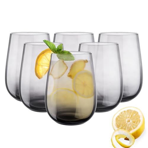 BUTLERS 6er Set Trinkgläser 590ml - CALICO - Wassergläser Set, Cocktailgläser Set | spülmaschinenfeste Gläser | Trinkgeschirr für Tee, Saft, Limonade, Eiskaffee, Longdrinks