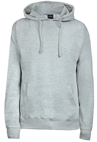 SUMG Kapuzenpullover Hoodie Kapuzen-Sweatshirt 'BASIC Hooded Pullover' (L, Grau Meliert)