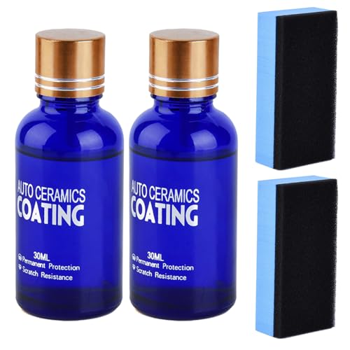 Ceramic Versiegelung Auto 9H Graphen Nano Keramik Versiegelung Für Autos, KFZ Nano Ceramic Coating Hochglanz, Kratzfest, Super Hydrophobe, Hightech Lackschutz, Mit Handschuhen, 30ml, 2 Set