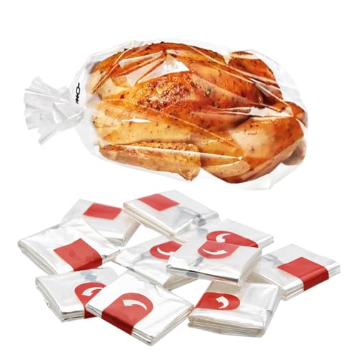 YUGN® Bratbeutel für Backofen & Mikrowelle – Hitzebeständige 2-in-1 Bratschlauch Beutel für Fleisch, Fisch & Gemüse – 10er-Set, 38 נ24 cm – Temperaturbeständig bis 220 °C – Inkl. Gratis-Rezeptbuch