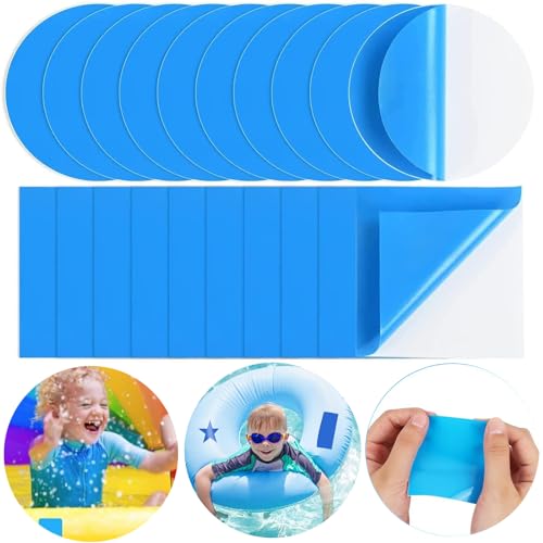 QYDMIN 20 Stück Poolflicken Selbstklebend Unterwasser,Pool Reparaturset Unterwasser, PVC Pool Flicken, Pool Reparaturset Selbstklebend, für Wasserbett, Aufblasbaren Sofas/Pools/Party