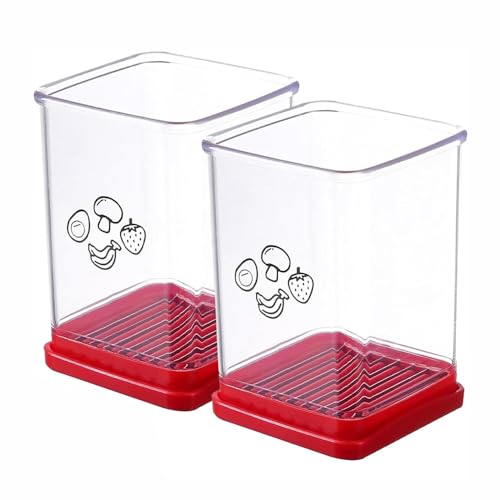 LSRVNM 2 Stück Obstschneider Tassenschneider, Schnellschneider mit Druckplatte Schneidfang Fruit Slicer Obstschneider für Bananen Weiche Früchte Gemüse Küche