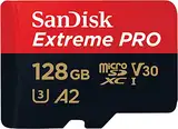 SanDisk Extreme PRO microSDXC UHS-I Speicherkarte 128 GB + Adapter & RescuePRO Deluxe (Für Smartphones, Actionkameras oder Drohnen, A2, Class 10, V30, U3, 200 MB/s Übertragung)