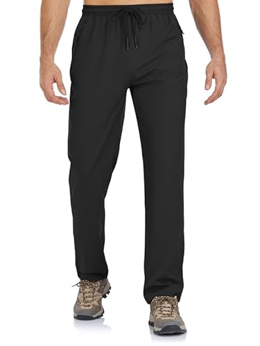 BondiTrekk Jogginghose Herren Reißverschlusstasche Sporthose Lang Sport Hose Trainingshose Laufhose Yogahose Sweatpants Hosen mit Gummizug für Herren(Schwarz,M)