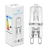 BROTOU 4er Pack G9 Halogenlampen, G9 Halogen Leuchtmittel 40W 230V 2800K Dimmbare G9 Halogen Glühbirnen für Backofenlampe Mikrowellen Herd Deckenleuchten