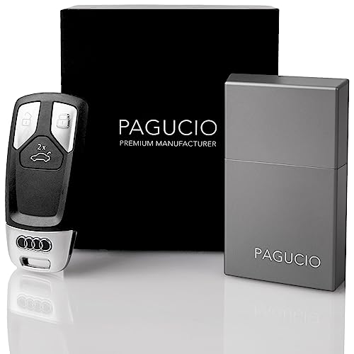 PAGUCIO® Premium Keyless Go Schutz Autoschlüssel Box - Hochwertiges Aluminium Etui für Auto Schlüssel mit 100% Keyless Go Diebstahlschutz (Pro, Space Grey)