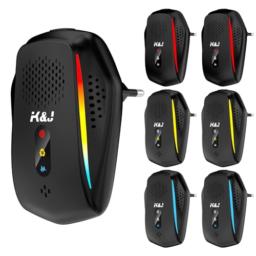 Ultraschall Schädlingsbekämpfer 6 er Pack - Leistungsstarker Mäusevertreiber - 3 Arbeitsmodi - Breites Frequenzspektrum - Ideal für Mäuse,Nagetiere, Eichhörnchen, Spinnen, Plötze(Schwarz)