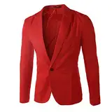 Generisch Herren Anzugjacke AnzüGe & Sakkos FüR Herren Herren Sakko Sportlich Anzugjacke Herren für Freizeit Blazer Sportsakko, Rot, L