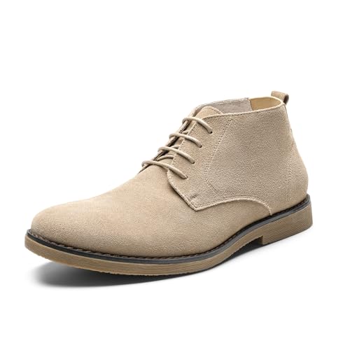 Bruno Marc Herren Chukka Stiefel Stiefelette Desert Boots Suede Leder Schnürstiefel Stiefeletten,Size 43,Natürlich,Chukka