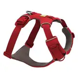 Ruffwear Front Range Hundegeschirr, reflektierendes Y-Geschirr, verstellbares, bequem gepolstertes Alltagsgeschirr für Spaziergänge und Hunderennen, 2 Leinenbefestigungen und V-Ring, Red Canyon M