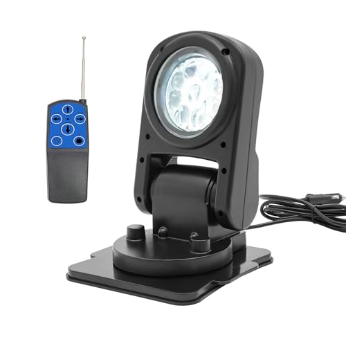 VonVVer LED Suchscheinwerfer Arbeitslicht 45W 600m 8000LM - LED Arbeitsscheinwerfer mit Fernbedienung 6500K für Geländewagen ATV Trucks Boote IP67 360° Rotation (Schwarz)