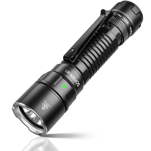 Sofirn SK1 Led Taschenlampe Aufladbare,Taktische Taschenlampe USB C mit Batterie Helle EDC Taschenlampe 1300 Lumen,479M max,mit Magnetisch Drehschalter für Outdoor Camping Notfälle Rettungsjagd