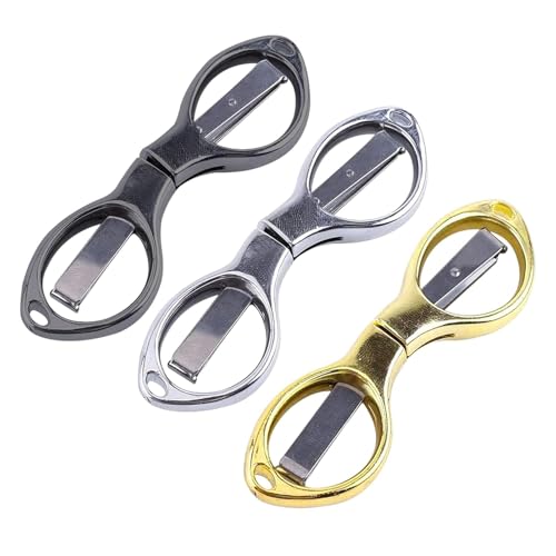 3er Set Faltbare Scheren, Tragbare Mini Scheren, Edelstahl Scheren für Reisen, Basteln, Büro & Zuhause, Ergonomischer Griff