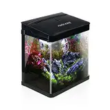 Nobleza - Nano-Fischtank-Aquarium mit LED-Leuchten & Filtersystem, tropischeAquarien, 7 Liter, Schwarz