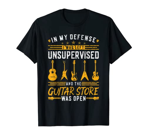 Zu meiner Verteidigung wurde ich unbeaufsichtigt gelassen, Gitarrenladen T-Shirt