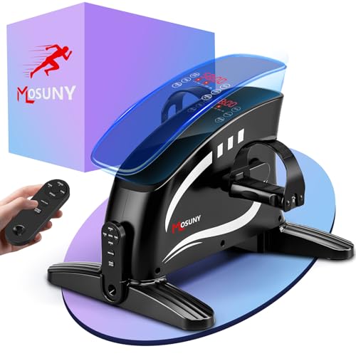 Pedaltrainer, MOSUNY 2025 Verbesserter Pedaltrainer für Zuhause Elektrisch mit großem LCD-Display, Arm- und Beintrainer mit Fernbedienung & Antirutschmatte, Mini Heimtrainer Senioren, Fitnessgeräte