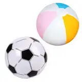 2 Stück Wasserball,Wasserball Aufblasbar,Spielzeug Pool Wasser,Wasserbälle Aufblasbare für Kinder Beach,Strand Aufblasbarer,Aufblasbares Groß Strandball Fussball 40cm,für Schwimmbad Beachhandball