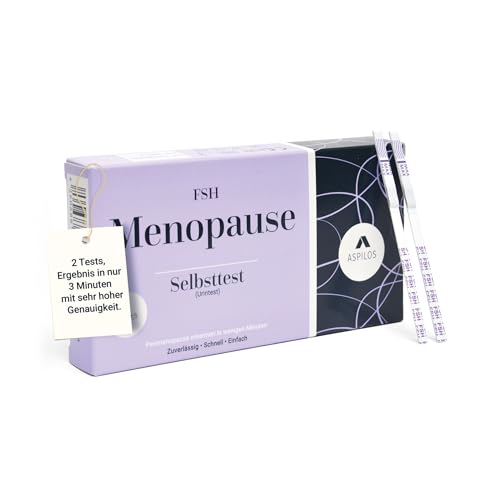 ASPILOS Menopause Schnelltest - 2x Menopause Hormontest für Zuhause - Schnelles Ergebnis - Zuverlässig & Präzise - Medizinische Tests mit Labor-Qualität