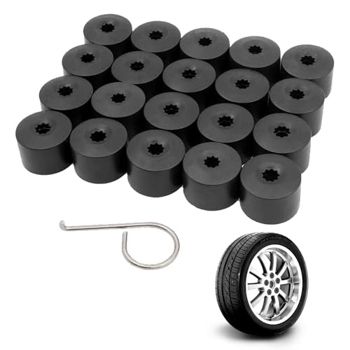 20 Stück Radschraubenkappen 17mm,Radmuttern Kappen,Kompatibel Mit Vw Golf Passat Beetle Kompatibel Mit Audi (4 Stück Anti-Diebstahl-Sperrschraubenkappe + 16 Stück Normalkappe)