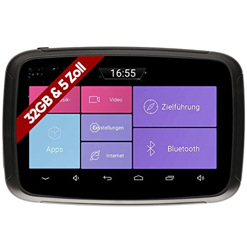 Elebest Rider AM500, Motorrad Navi, 5 Zoll Display, Android Navi, Motorrad Navigationsgerät,GPS, Motorrad Halterung Navi, Wasserdichtes Motorrad-Navigationssystem