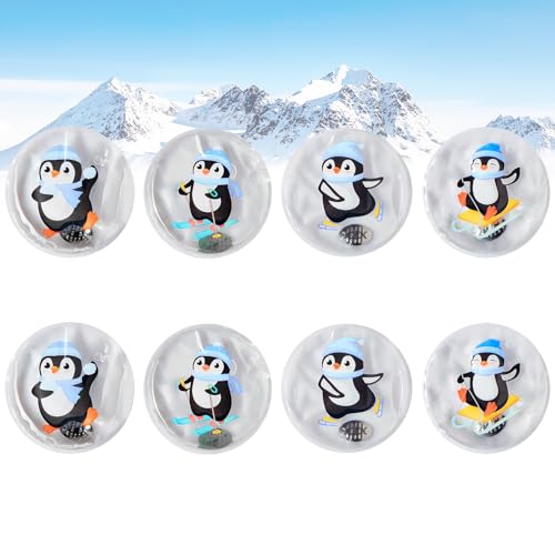 8er Pack Taschenwärmer Handwärmer Pinguin, Runde Taschenwärmer Fingerwärmer, Wiederverwendbare Wärmekissen Weihnachten Hand Wärmer, Handwärmer Taschenwärmer für Kinder Damen