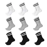 HAGOT 9 Paar Kinder Sportsocken, Jungen Kindersocken Mädchen, Baumwoll Socken Tennissocken, Sportsocken Kinder, Kindersocken Baumwolle, Kinder Socken Jungen und Mädchen, EU 30-34