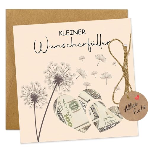 hurifeng Hochzeit Geldgeschenk Karte für Mädchen Jungen - Taufgeschenke, Kommunion Geschenke mit Umschlag, Kreative DIY Geschenke zur Geburt, Personalisierte Glückwunschkarte, Premium Qualität