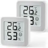 MeesMeek Raumthermometer Innenfeuchtigkeitsmesser Temperaturmonitor Hygrometer Feuchtigkeitssensor mit Komfortanzeige Großes Digitaldisplay für Babyzimmer Büro Weinkeller Lagerhaus(2)