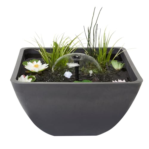velda Mini-Teich 55x55x33cm inklusive Fontäne und Pflanzkorb Terrassenteich