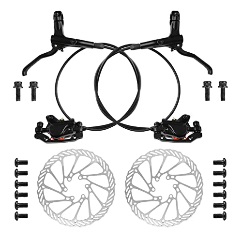 Uennm Fahrrad Hydraulische Scheibenbremsen Set, Fahrrad Scheibenbremse Set Vorne Und Hinten, Fahrrad-Scheibenbrems-Kit, mit 160mm Scheibenbremse Scheiben für Mountainbike Rennrad Reiten Fahrrad