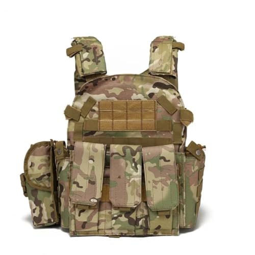Peminkoo Taktische Weste Körperschutz Jagd Plattenträger Airsoft Zubehör Militär Kampf Armee Wargam Molle (CP)