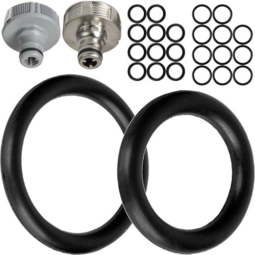 Ersatz O-Ringe Set, 24 Stück, für G 1/2" und 3/4" Zoll Garten Stecksystem, kompatibel mit Gardena 21 und 26,5 mm Hahnverbinder, Ø 16 x 11 und 22,3 x 17 mm, Silikon, Dichtring für 5303, 05303-00.701.00