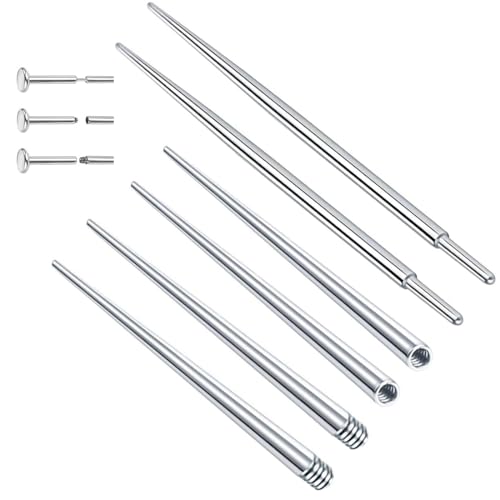 SIRLOMU 6 Stück Piercing Taper Pin Einsteckstift Körper Piercing Stretching Assistent Tool für Ohr Nase Augenbraue