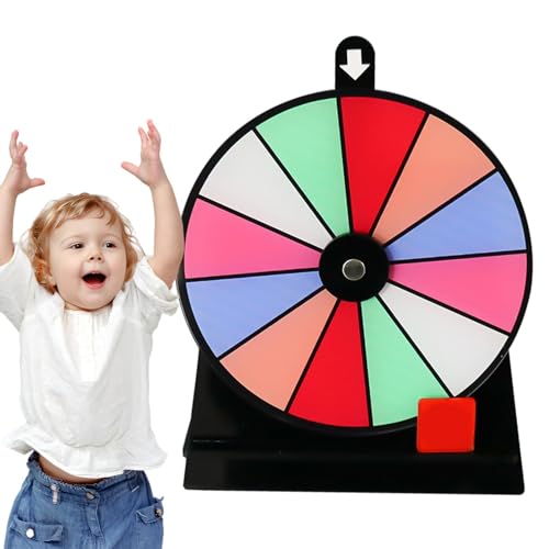 Raypontia Roulette Rad Mini - Preisrad Mit 12 Fächern,Glücksrad Zum Selbstgestalten 15x20cm,Glücksrad Zum Drehen,Glücksrad Bausatz,SpinningPrize Wheel,Tischglücksrad Für Karneval,Party