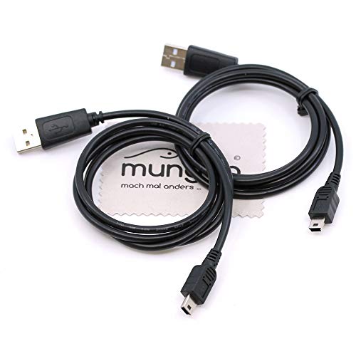 2 Stück 1m Ladekabel für Playstation 3, PS3, PS3 Slim, Dual Shock Controller Aufladekabel Ladegerät mit mungoo Displayputztuch