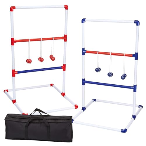 Ladder Toss® | Geschicklichkeits Spiel für Kinder & Erwachsene | 2 Leitern + 12 Bolas + 1 Schutzhülle | Wurfspiele | Outdoor Outdoor Game Outdoor Spielzeug | Golf Bälle | OriginalCorner®
