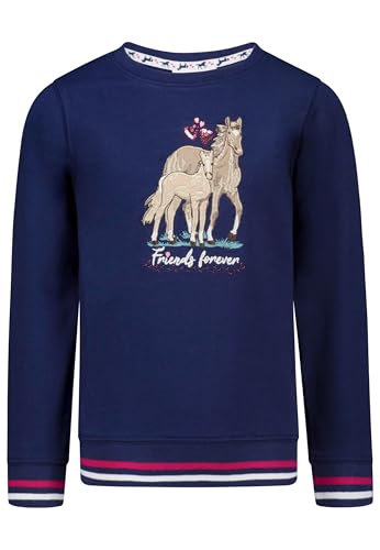 SALT AND PEPPER Mädchen Girls Sweat Emb Appl. Horse Baby- Und Kleinkind T-Shirt-Satz, True Navy, 140-146 EU