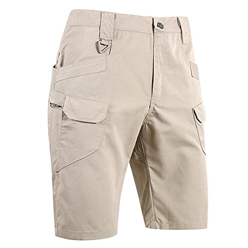 Hehiy 3/4 Hose Herren Cargo Shorts Männer Bermuda Shorts Multi Taschen Sommer Kurze Hose Baumwolle Arbeitshose Gummibund Lässig Laufshorts Herren Chino Hose Herren Kurz Schwarz