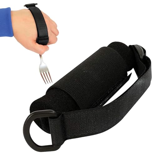 Senioren Selbstesswerkzeug - Easy Grip Erwachsene Besteck - Behinderungshilfe Besteck Löffel - Ältere und Behinderte Essgabel - Verstellbare Utensilien Hilfsmittel Löffel Fixierwerkzeug -