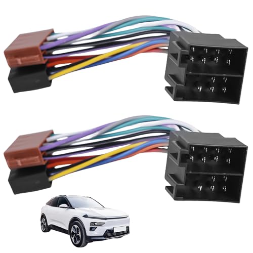 16 Pin ISO Adapter Autoradio, 2 Stück Auto Radio Adapter Autoradio Stecker ISO Stecker auf Buchse Kabelstecker Kompatibel auf Buchse Kabelstecker kompatibel mit VW Opel Astra F G Corsa B C Fiat Ducato