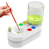 Pinselreiniger - Automatischer Pinselreiniger – Bürstenspüler mit Fließendem Wasserkreislauf, Paint Brush Rinser für Acryl, Aquarell & Wasserbasierte Farben, Perfektes Künstlerwerkzeug,Grün