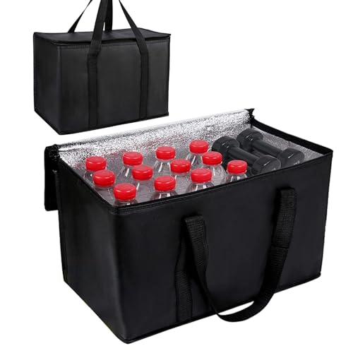 Isolierte Taschen für die Lieferung von Lebensmitteln, Lebensmittelbeutel für die Lieferung von heißen Lebensmitteln, große isolierte Lebensmittel-Liefertasche, 65–70 l isolierte, wiederverwendbare