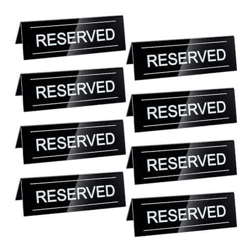 UNICRAFTALE 8 Stück Acryl Tisch Reserviert Schilder Gästereservierung Tisch Reserviert Schild Für Restaurant Schwarz Doppelseitig Schilder Tisch Reserviert Für Hochzeit Geburtstag Party Restaurant