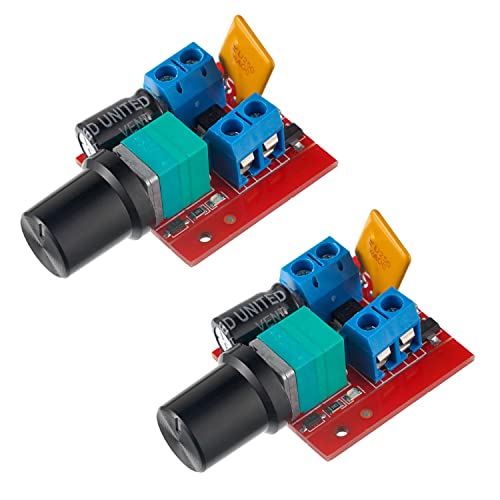 BOJACK Mini DC Motor Drehzahlregler PWM Kleiner LED Dimmer 5A 90W 3v 6v 12v 24v 35v Drehzahlschalter (2 Stück)